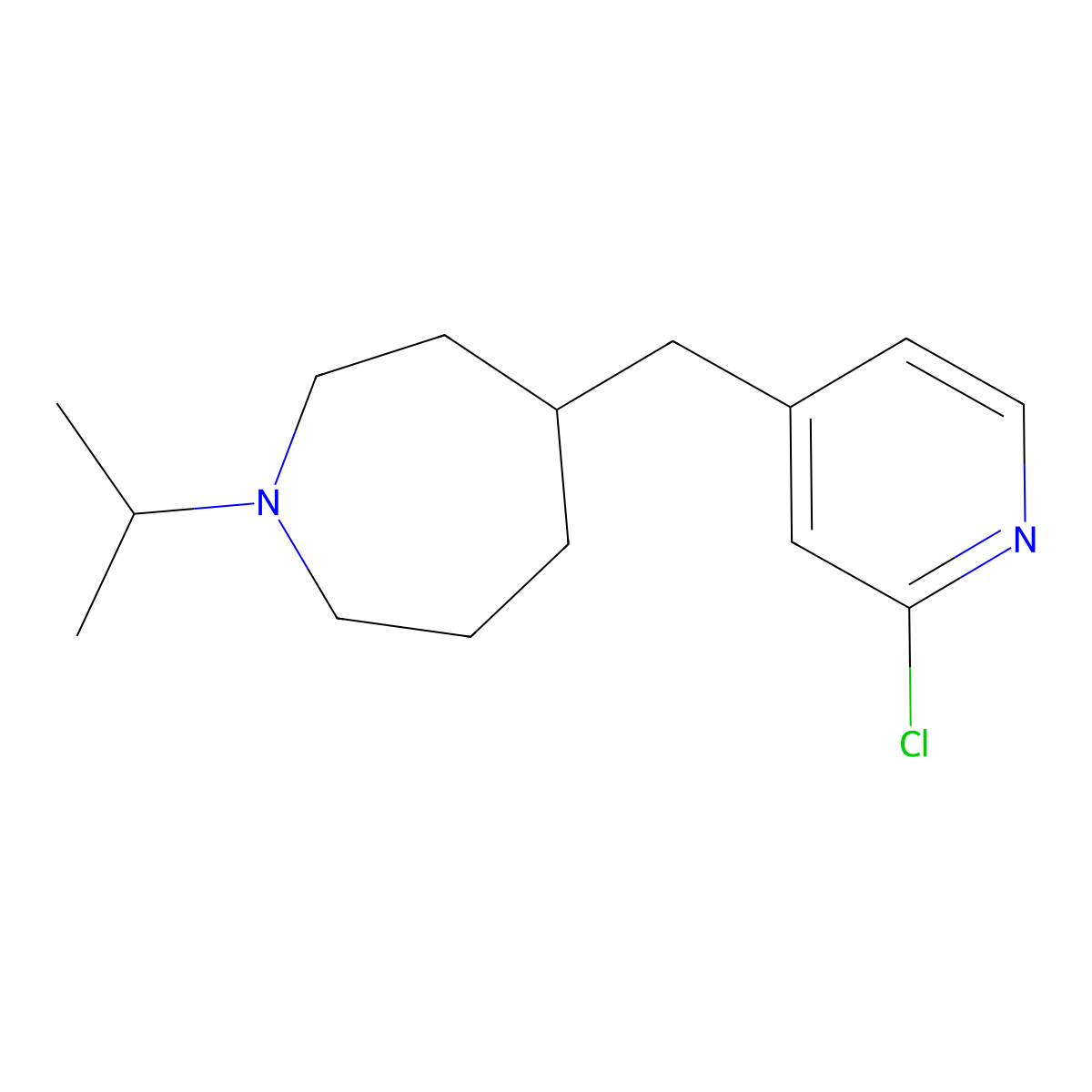 4-((2-Chloropyridin-4-yl)methyl)-1-isopropylazepane molecular structure, CAS 1316227-42-5