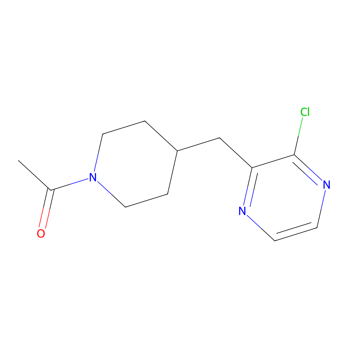 1-[4-[(3-Chloropyrazin-2-yl)methyl]piperidin-1-yl]ethanone molecular structure, CAS 1316227-43-6