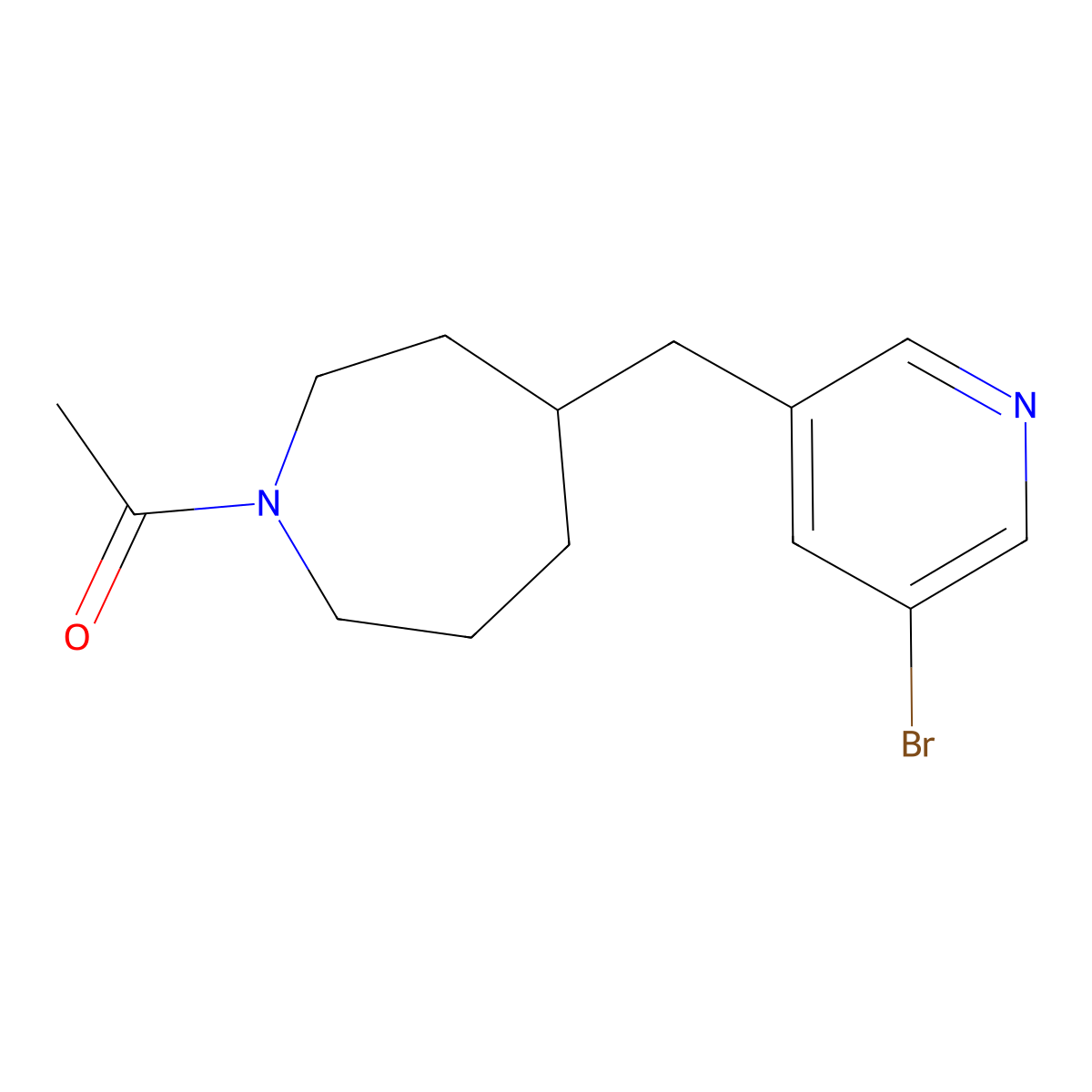 1-(4-((5-Bromopyridin-3-yl)methyl)azepan-1-yl)ethanone molecular structure, CAS 1316227-45-8