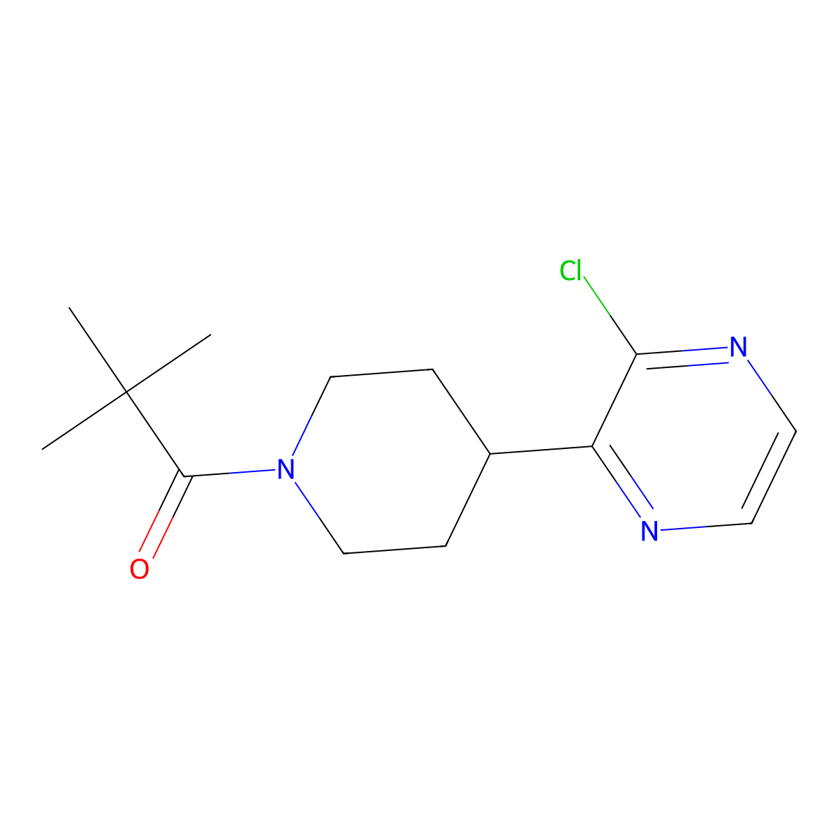 1-(4-(3-Chloropyrazin-2-yl)piperidin-1-yl)-2,2-dimethylpropan-1-one molecular structure, CAS 1316227-47-0
