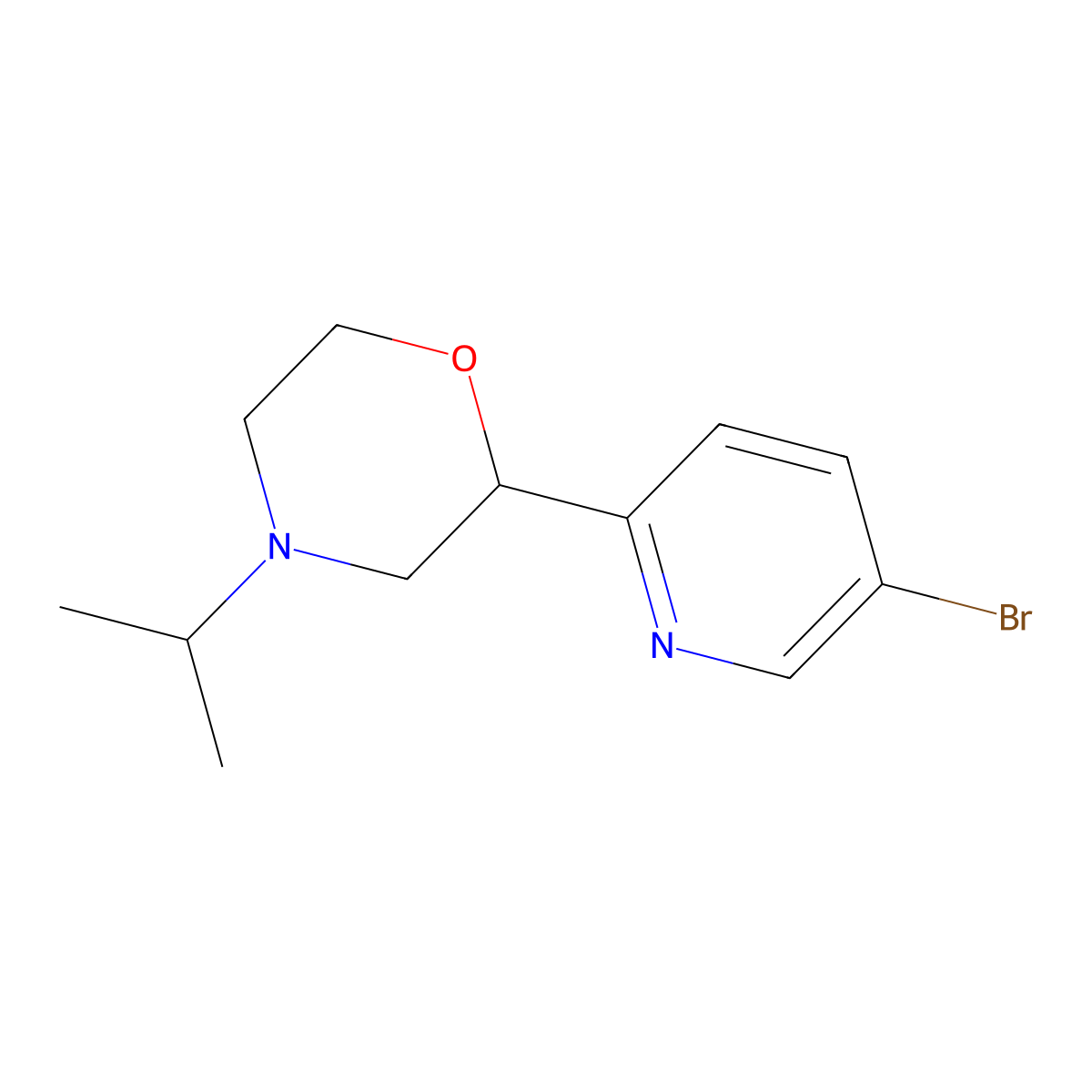 2-(5-Bromopyridin-2-yl)-4-isopropylmorpholine molecular structure, CAS 1316227-48-1