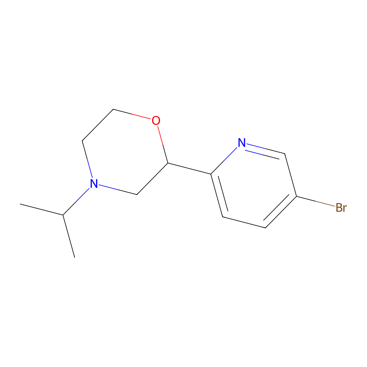2-(5-Bromopyridin-2-yl)-4-isopropylmorpholine molecular structure, CAS 1316227-48-1