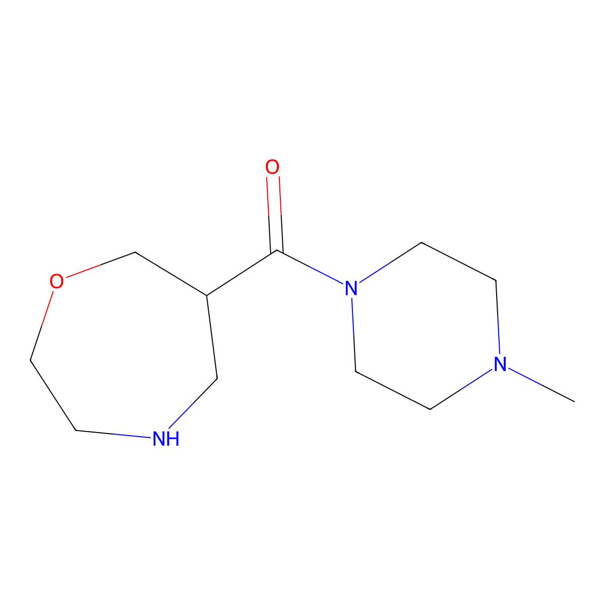 (4-Methylpiperazin-1-yl)(1,4-oxazepan-6-yl)methanone molecular structure, CAS 1316227-53-8