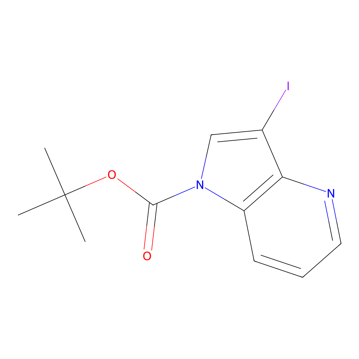 tert-butyl 3-iodo-1H-pyrrolo[3,2-b]pyridine-1-carboxylate molecular structure, CAS 1316228-21-3
