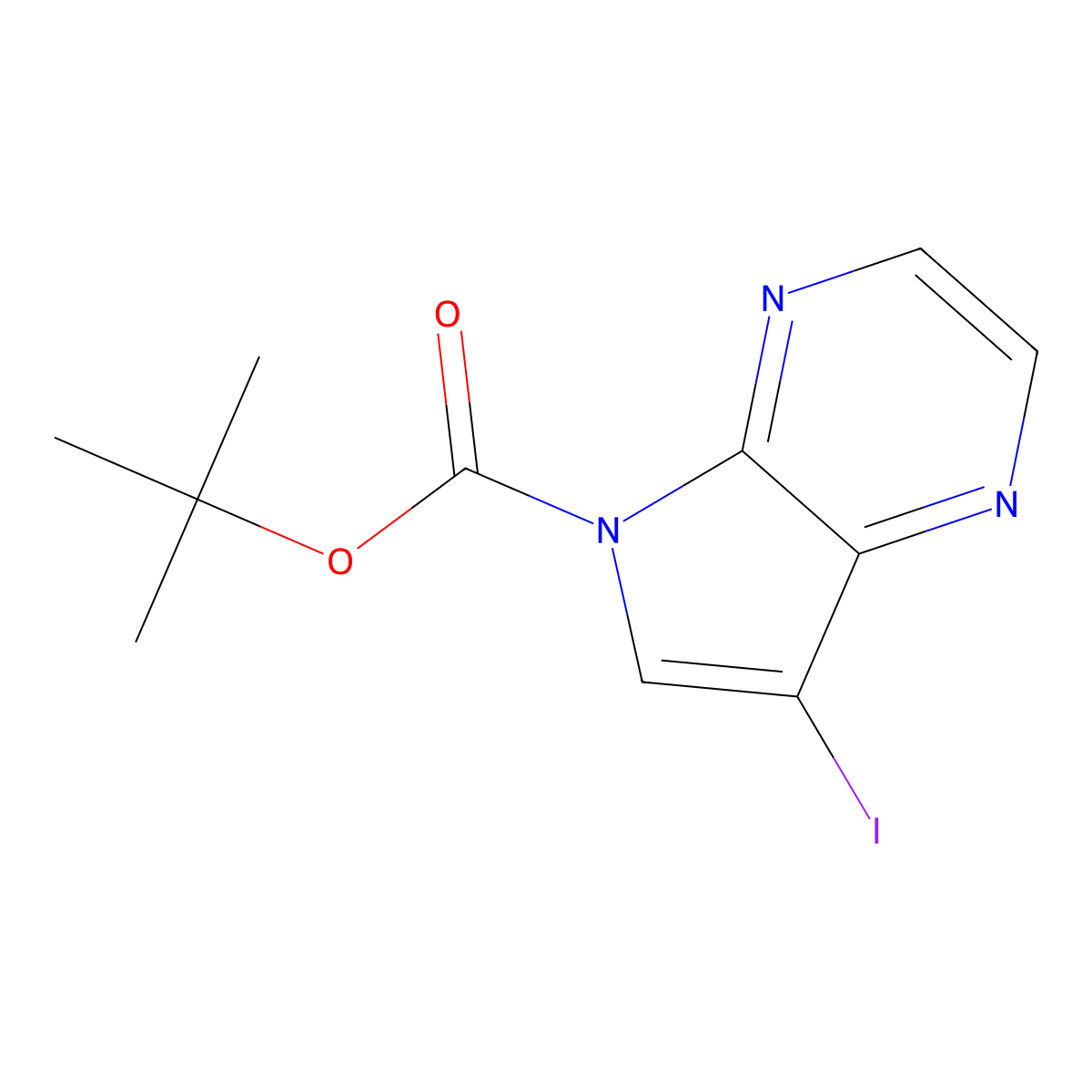 tert-butyl 7-iodo-5H-pyrrolo[2,3-b]pyrazine-5-carboxylate molecular structure, CAS 1316228-23-5