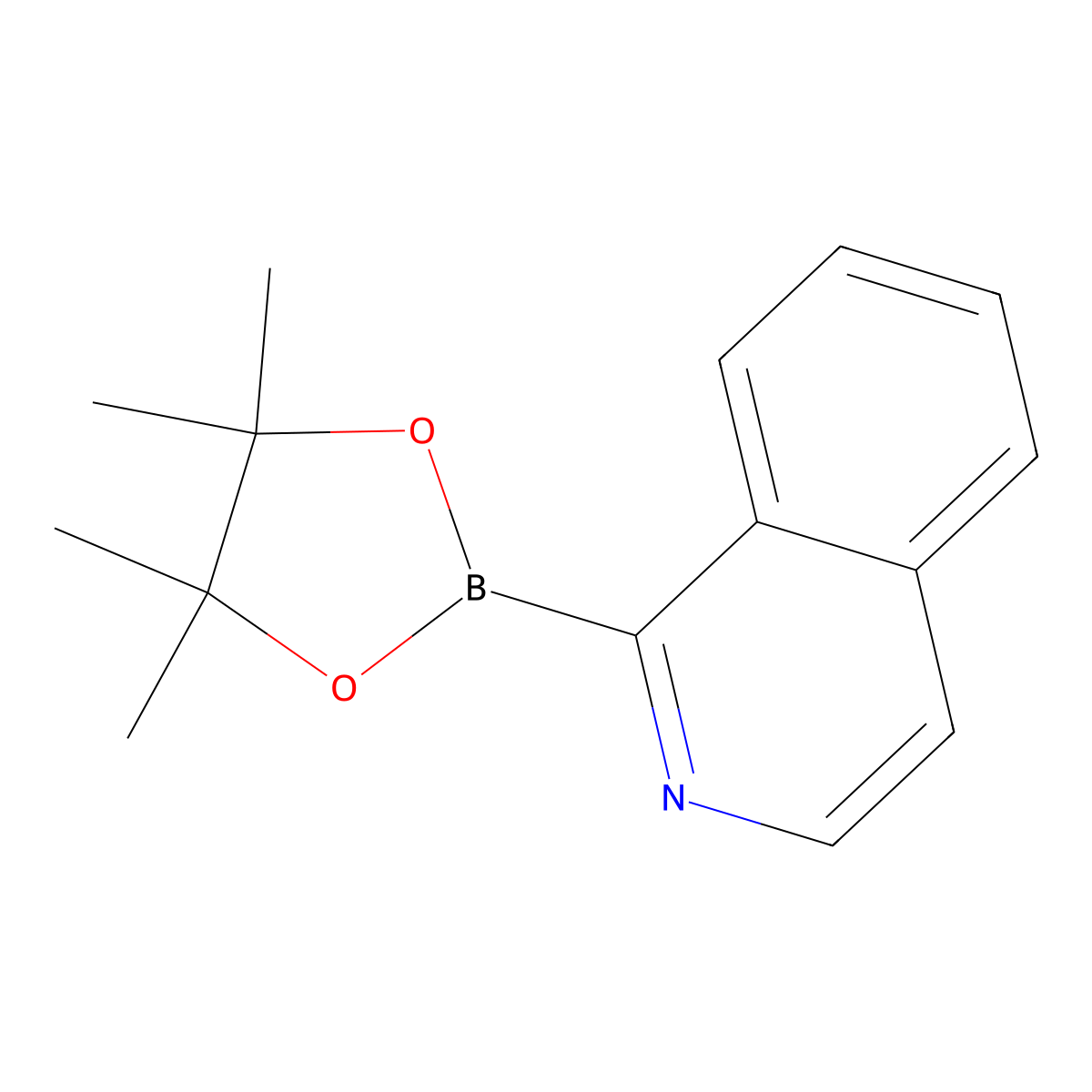 1-(4,4,5,5-Tetramethyl-1,3,2-dioxaborolan-2-YL)isoquinoline molecular structure, CAS 1316275-45-2