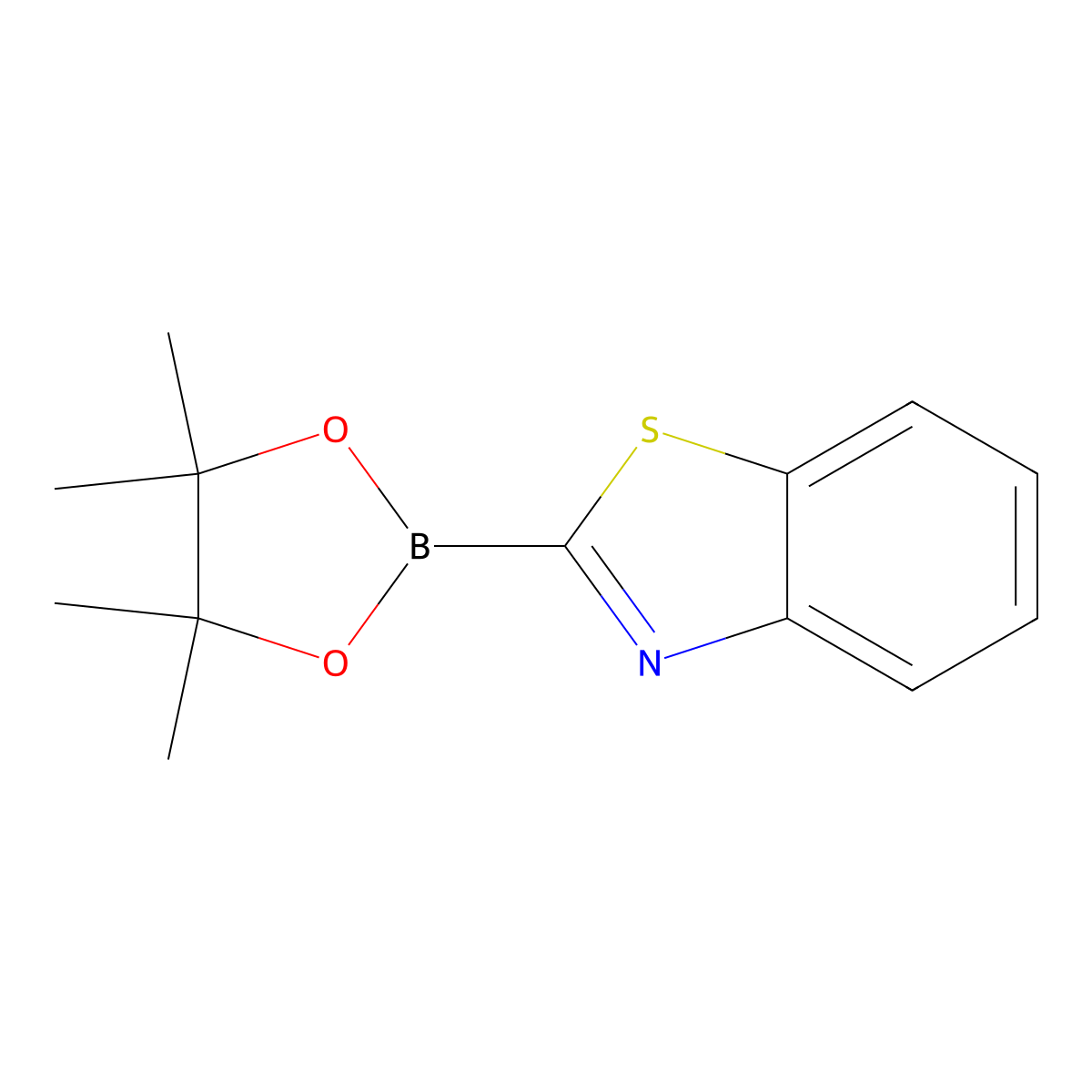 1,3-benzothiazol-2-ylboronic acid pinacol ester, stablized with lithium salt molecular structure, CAS 1316275-48-5