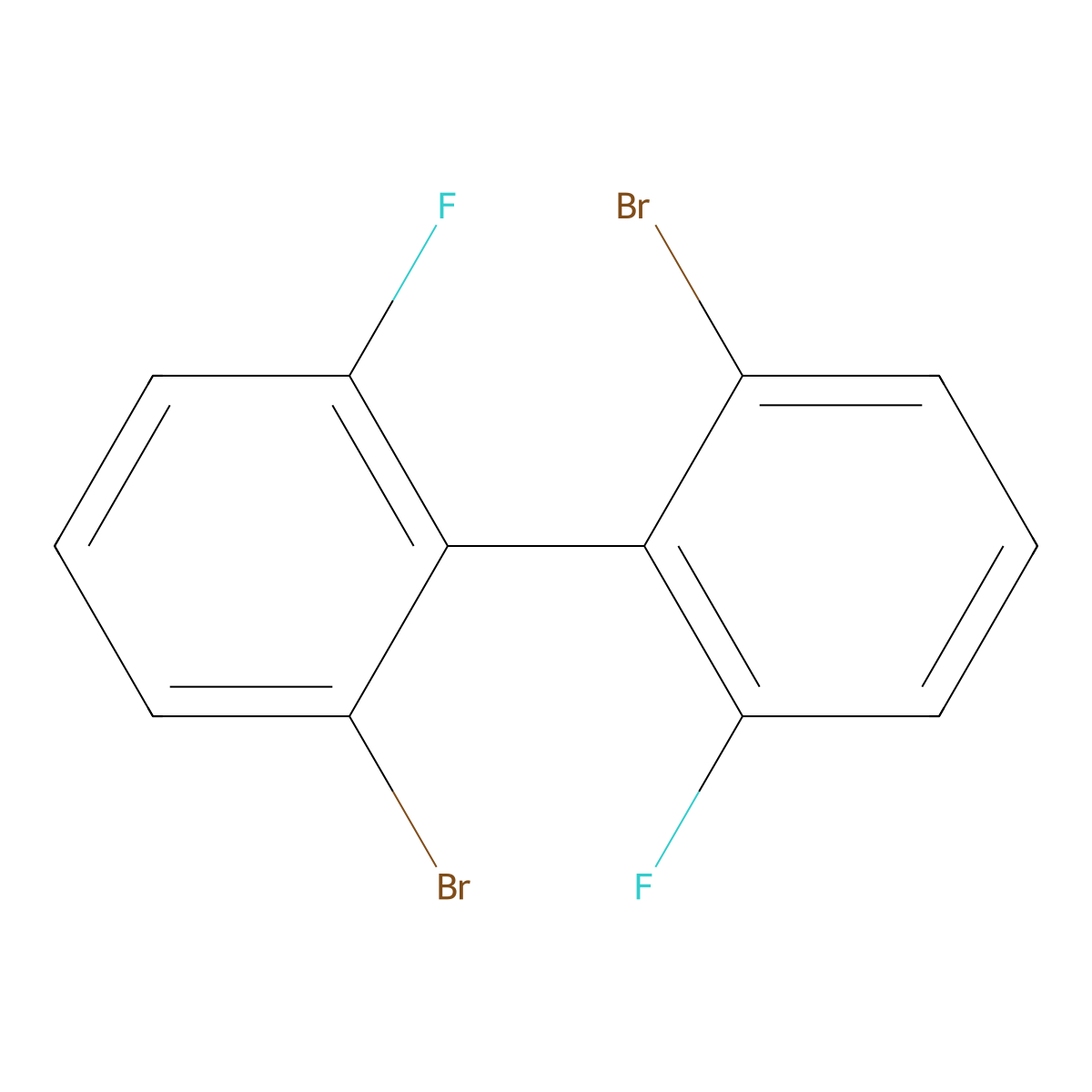 2,2'-Dibromo-6,6'-difluoro-1,1'-biphenyl molecular structure, CAS 1316276-94-4
