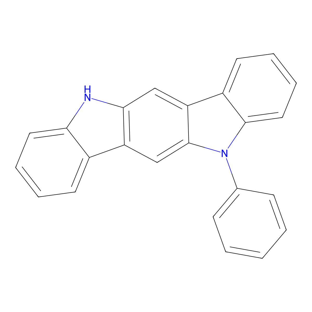5-Phenyl-5,11-dihydroindolo[3,2-b]carbazole molecular structure, CAS 1316311-27-9