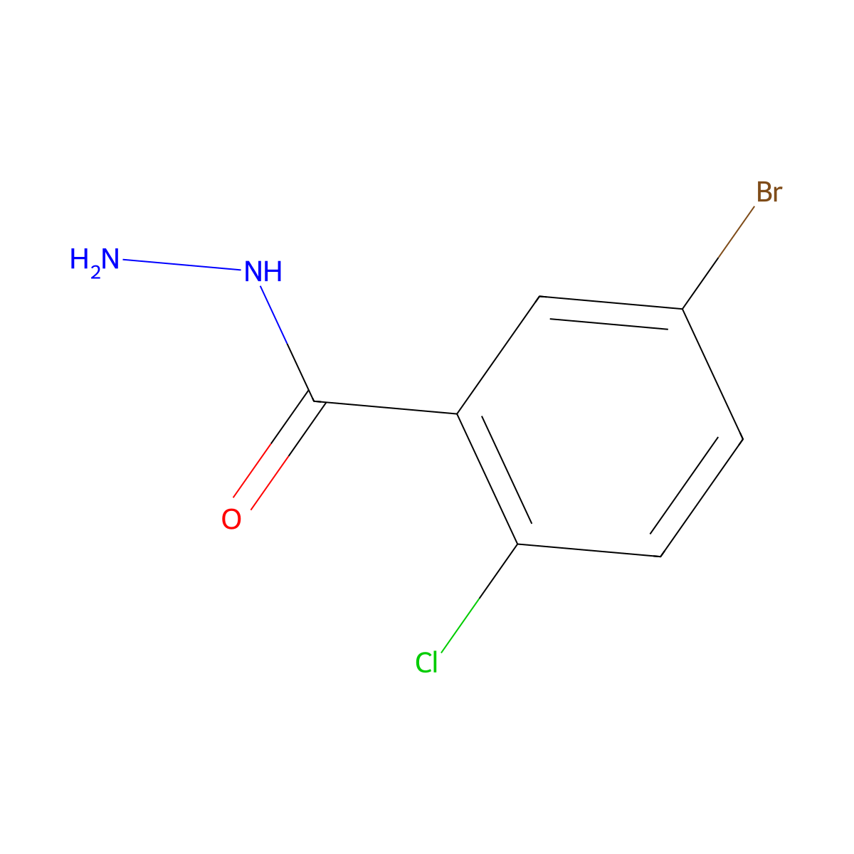 5-Bromo-2-chlorobenzohydrazide molecular structure, CAS 131634-71-4