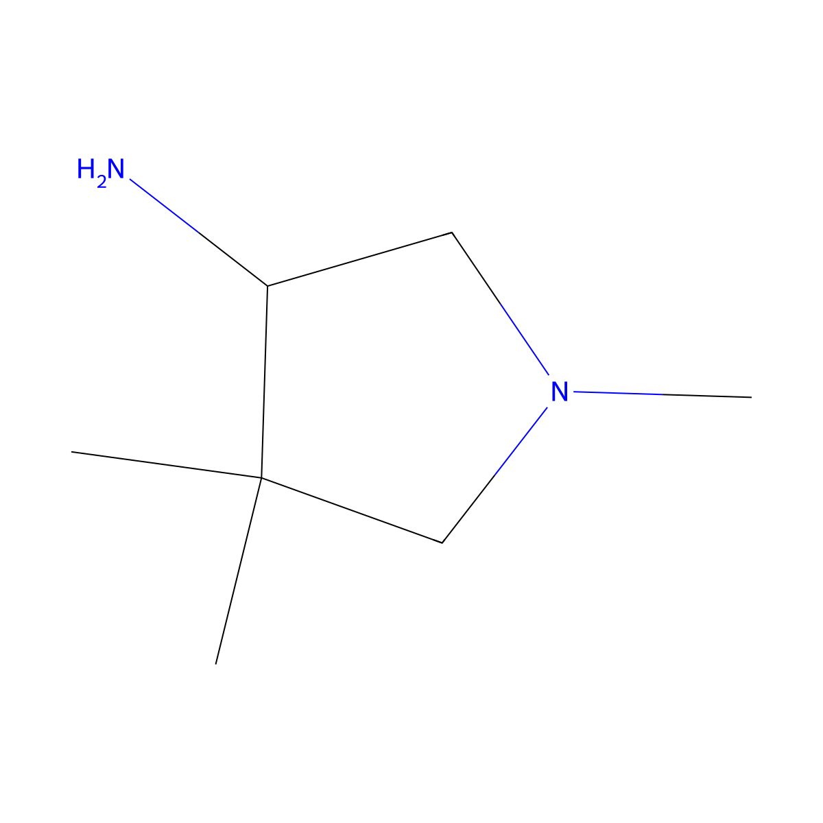 1,4,4-Trimethylpyrrolidin-3-amine molecular structure, CAS 1316341-76-0