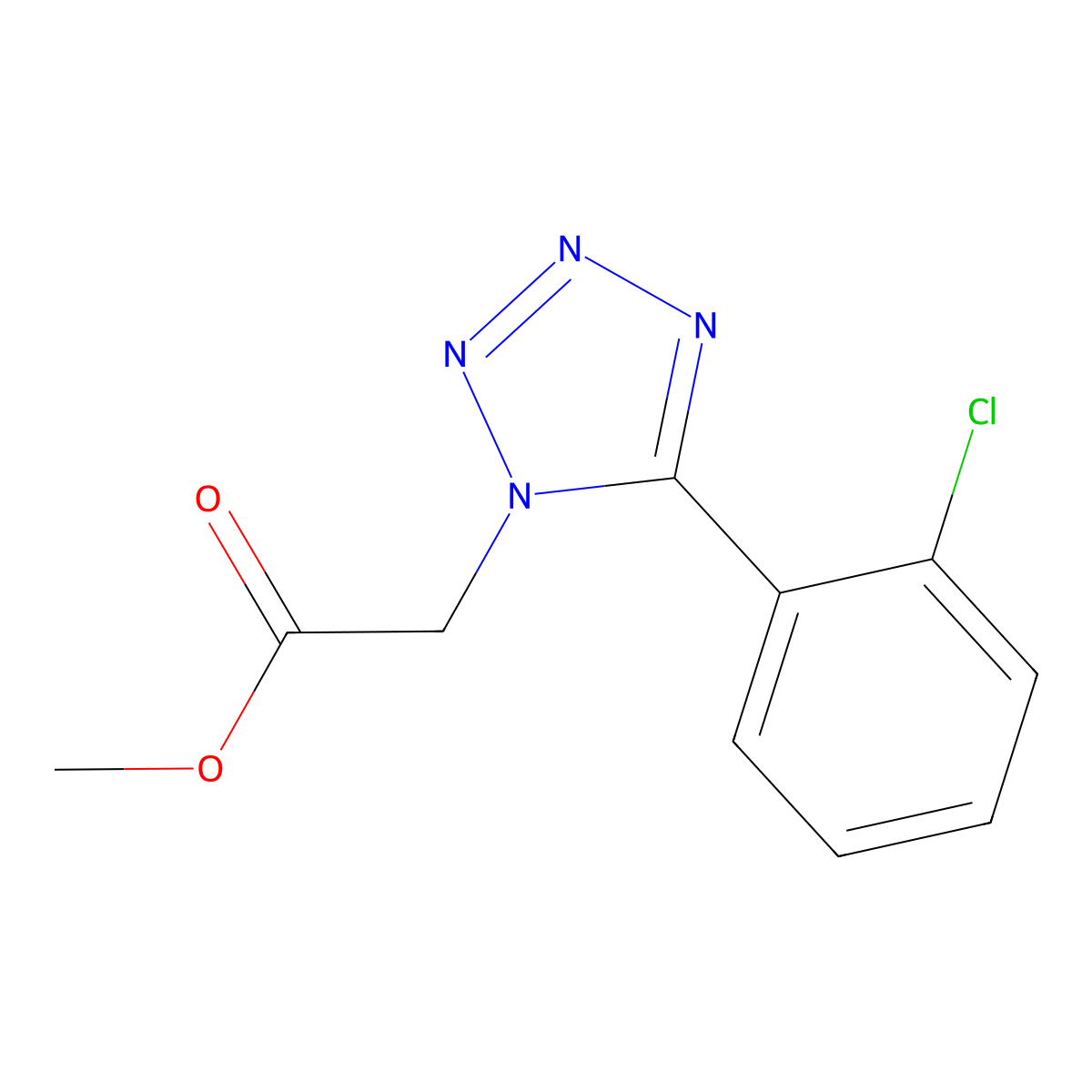 methyl 2-[5-(2-chlorophenyl)-1H-1,2,3,4-tetrazol-1-yl]acetate molecular structure, CAS 131647-90-0