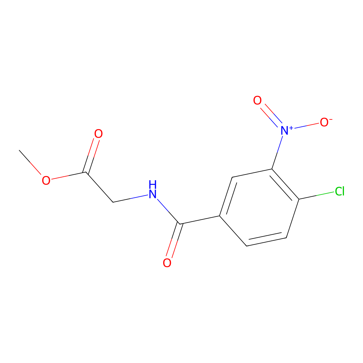 Methyl 2-((4-chloro-3-nitrophenyl)formamido)acetate molecular structure, CAS 131648-53-8