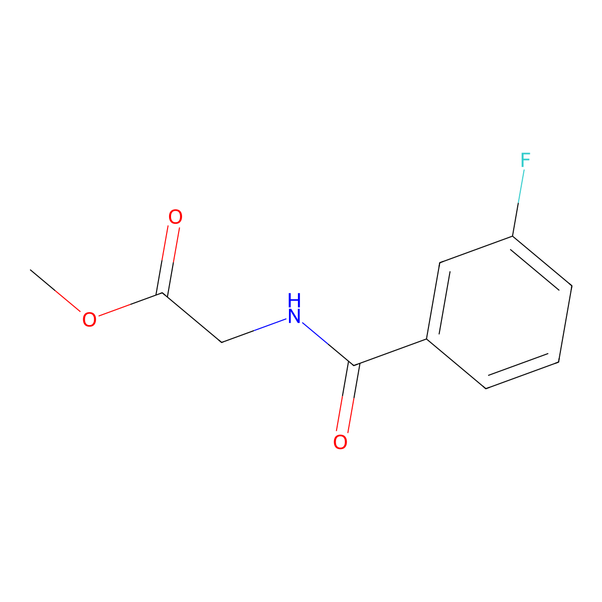 (3-Fluoro-benzoylamino)-acetic acid methyl ester molecular structure, CAS 131648-59-4
