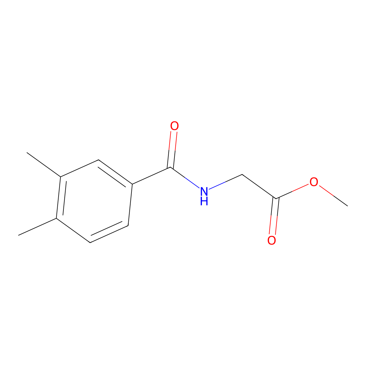 N-(3,4-Dimethylbenzoyl)glycine methyl ester molecular structure, CAS 131648-60-7