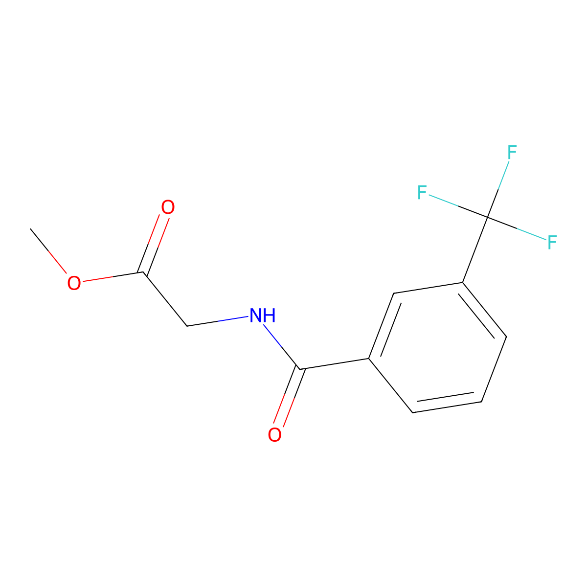Methyl 2-(3-(trifluoromethyl)benzamido)acetate molecular structure, CAS 131648-66-3