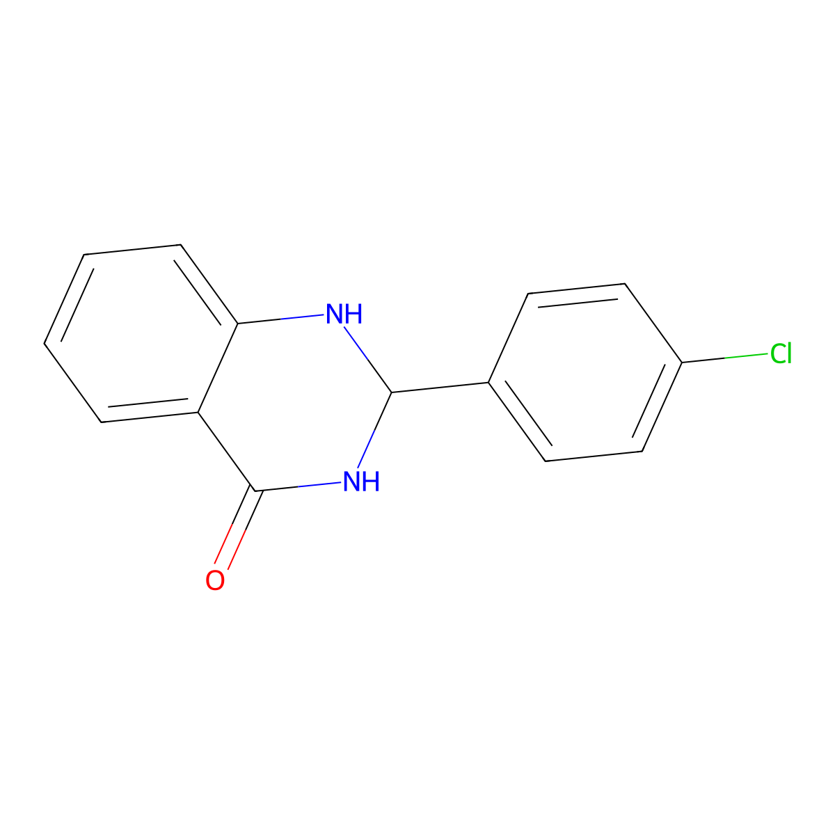 2-(4-Chlorophenyl)-1,2-dihydro-4(3H)-quinazolinone molecular structure, CAS 13165-11-2