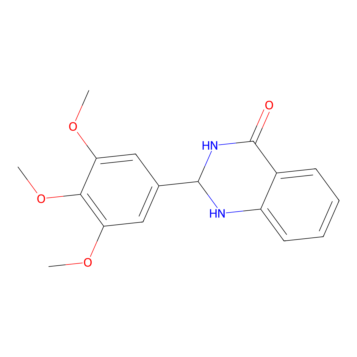 1,2-Dihydro-2-(3,4,5-trimethoxyphenyl)-4(3H)-quinazolinone molecular structure, CAS 13165-12-3