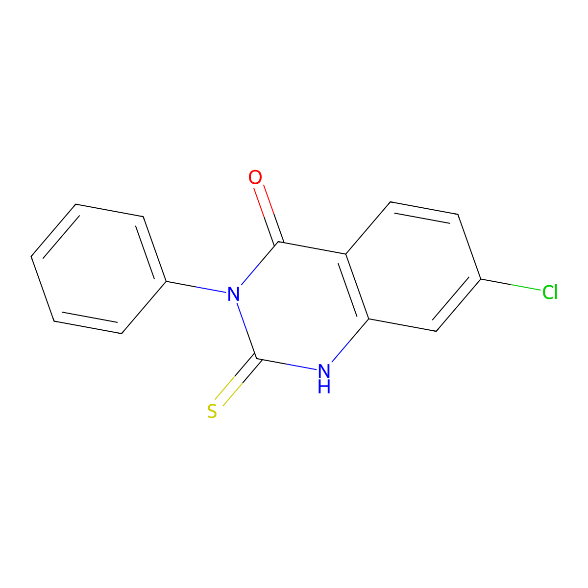 7-Chloro-3-phenyl-2-thioxo-2,3-dihydro-4(1H)-quinazolinone molecular structure, CAS 13165-15-6