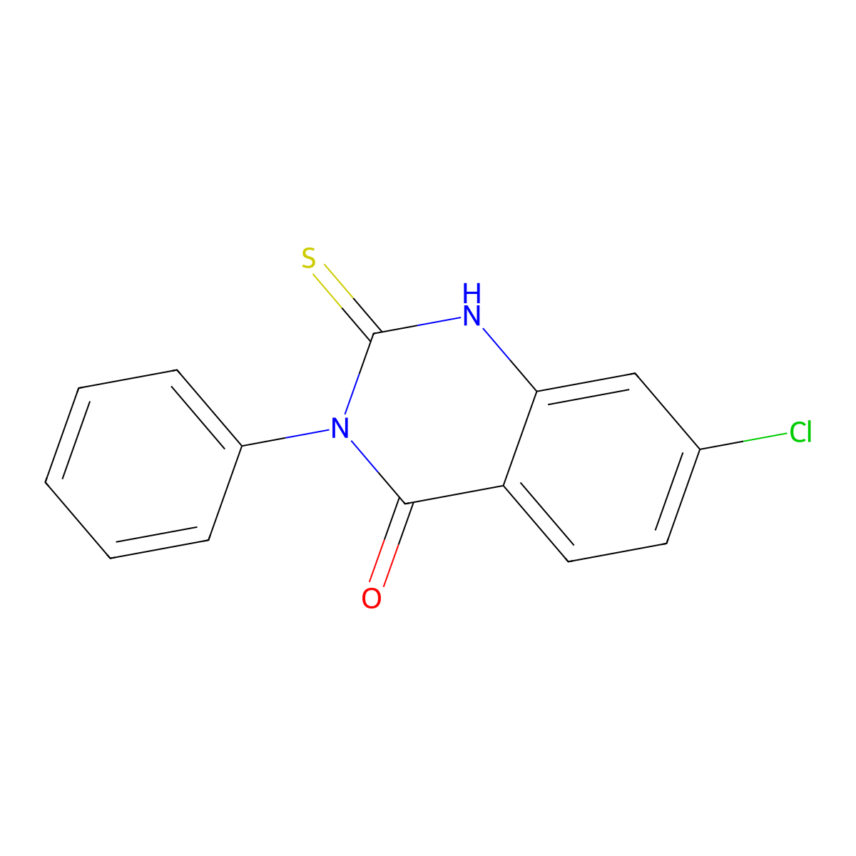 7-Chloro-3-phenyl-2-thioxo-2,3-dihydro-4(1H)-quinazolinone molecular structure, CAS 13165-15-6
