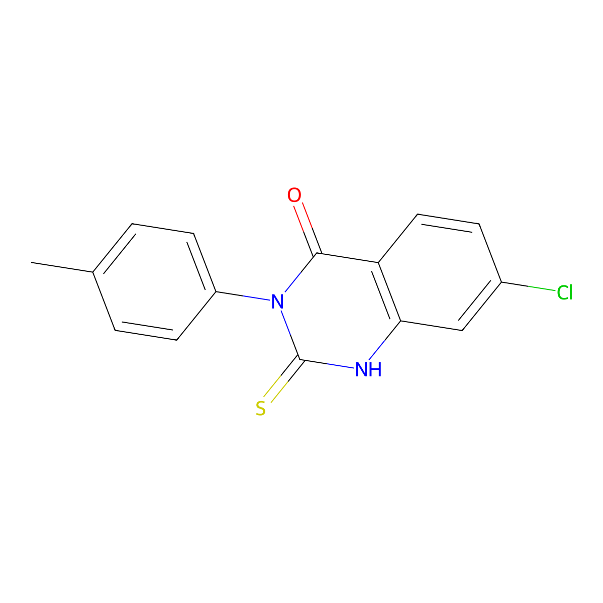7-Chloro-3-(4-methylphenyl)-2-sulfanyl-3,4-dihydroquinazolin-4-one molecular structure, CAS 13165-16-7