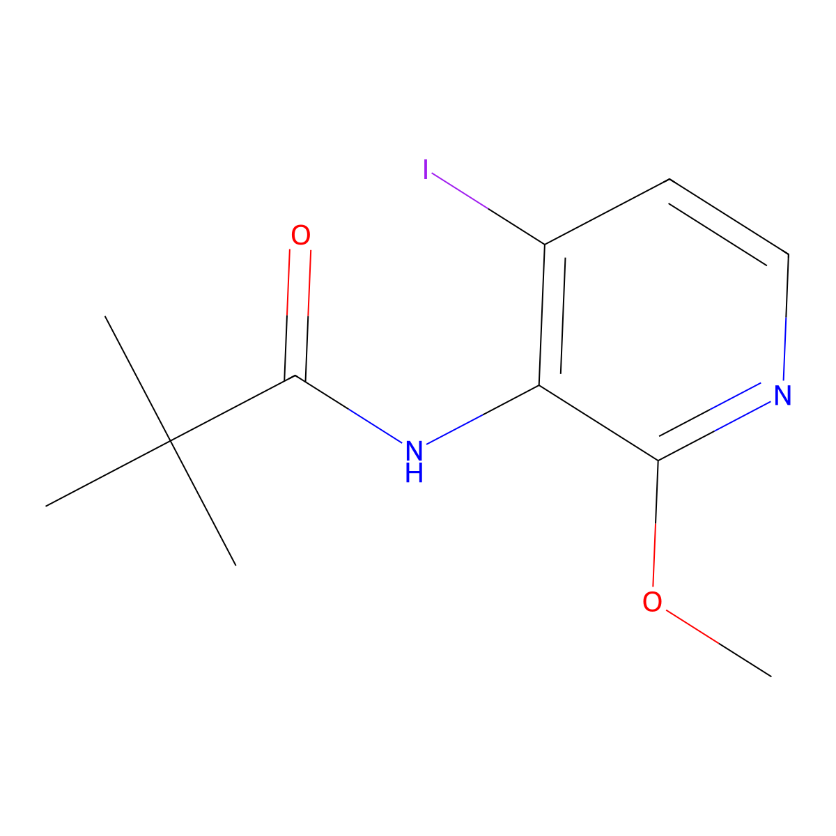 N-(4-Iodo-2-methoxypyridin-3-yl)pivalamide molecular structure, CAS 131653-62-8