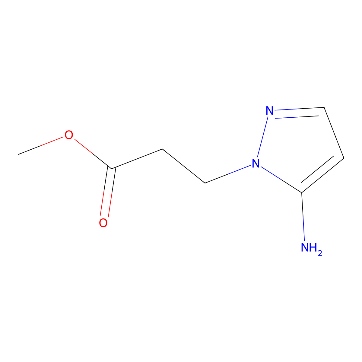 Methyl 3-(5-Amino-1-pyrazolyl)propanoate molecular structure, CAS 131654-76-7