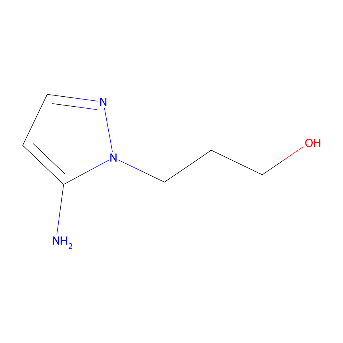 3-(5-Amino-1-pyrazolyl)-1-propanol molecular structure, CAS 131654-77-8
