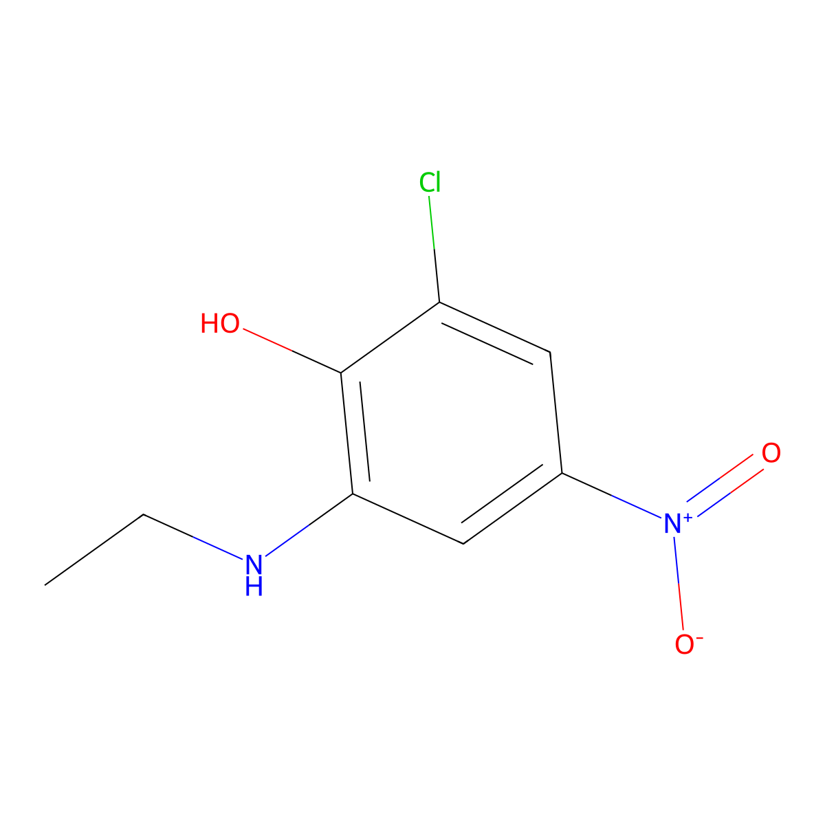 2-Chloro-6-(ethylamino)-4-nitrophenol molecular structure, CAS 131657-78-8