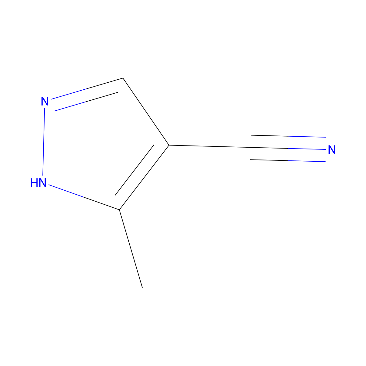 3-methyl-1H-pyrazole-4-carbonitrile molecular structure, CAS 131661-41-1