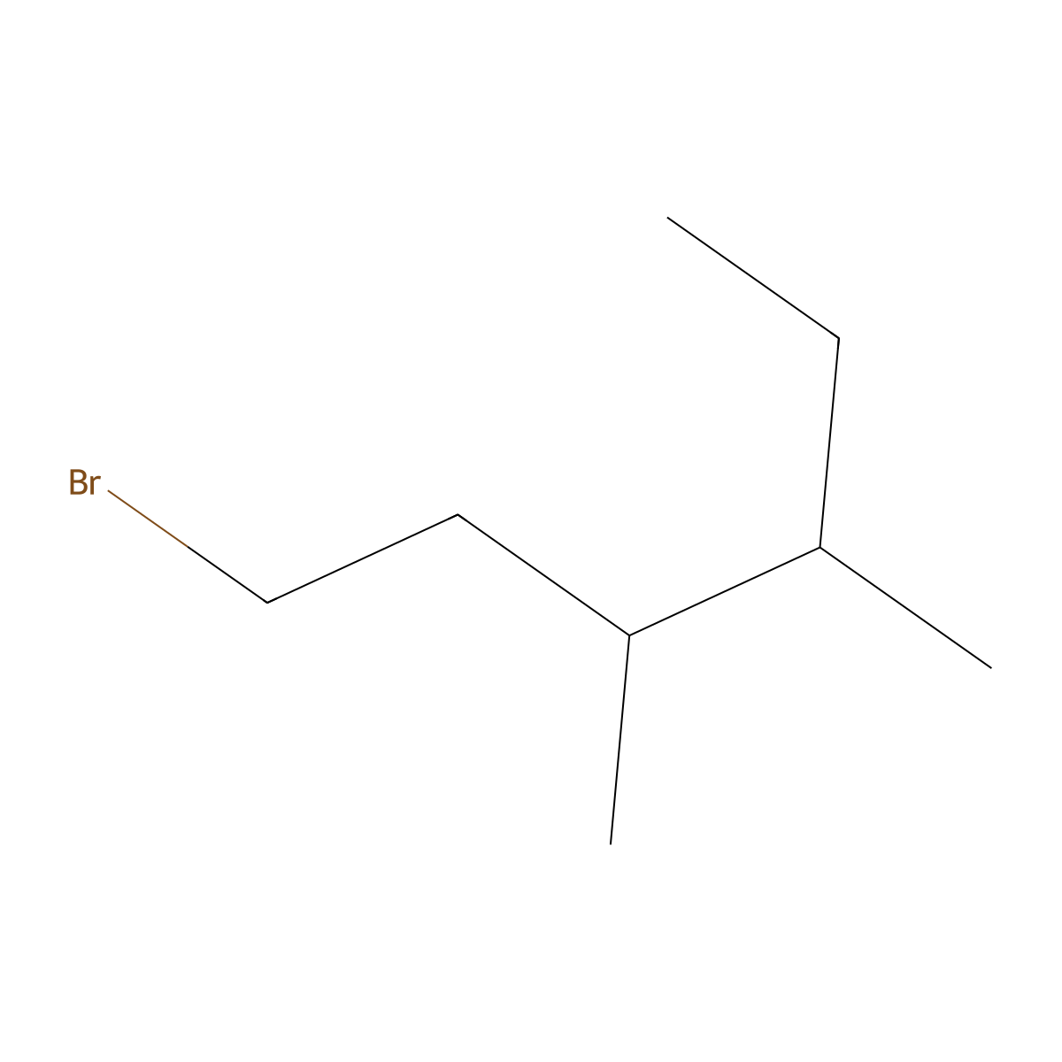 1-Bromo-3,4-dimethylhexane molecular structure, CAS 131665-68-4