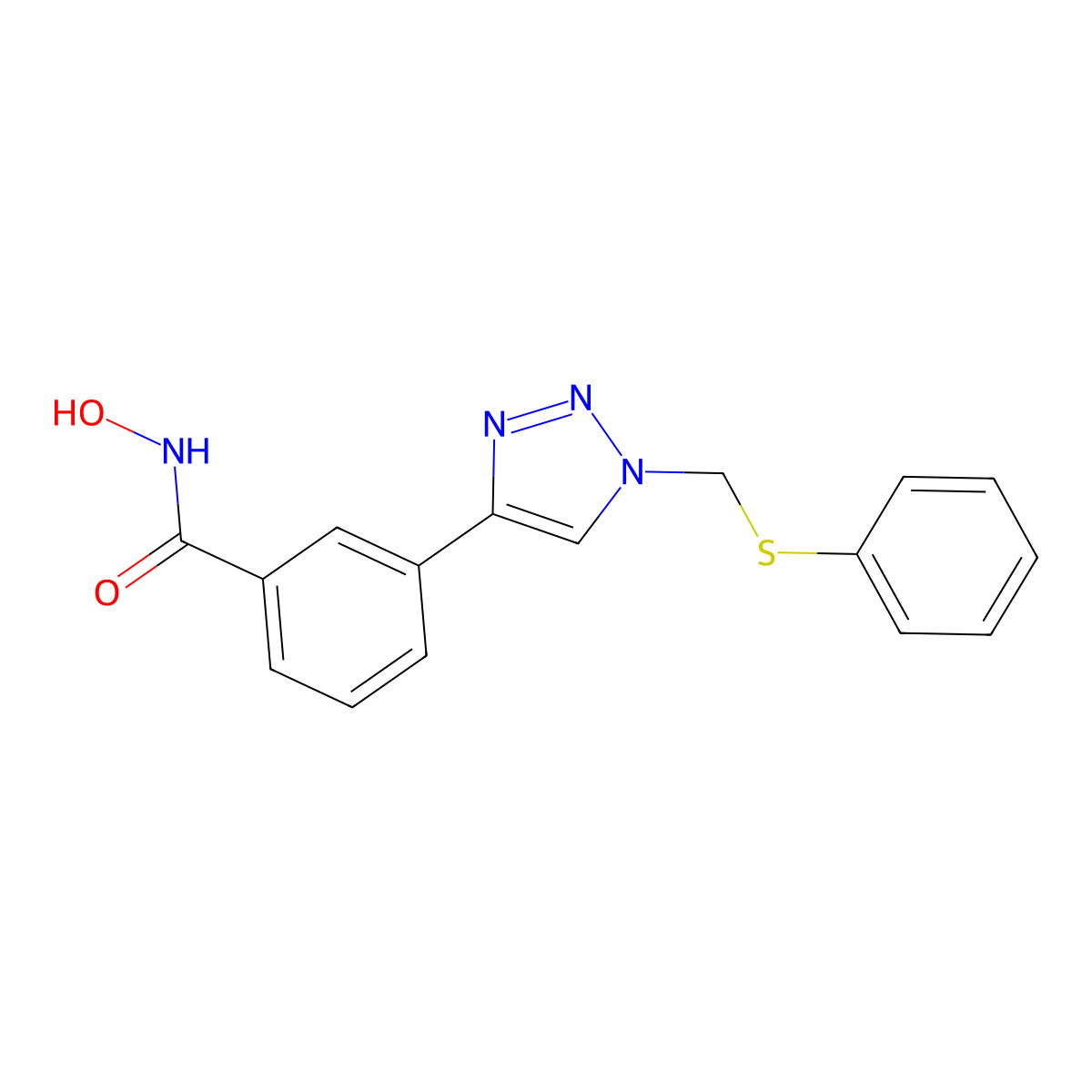 N-hydroxy-3-(1-(phenylthio)methyl-1H-1,2,3-triazol-4-yl)benzamide molecular structure, CAS 1316652-41-1