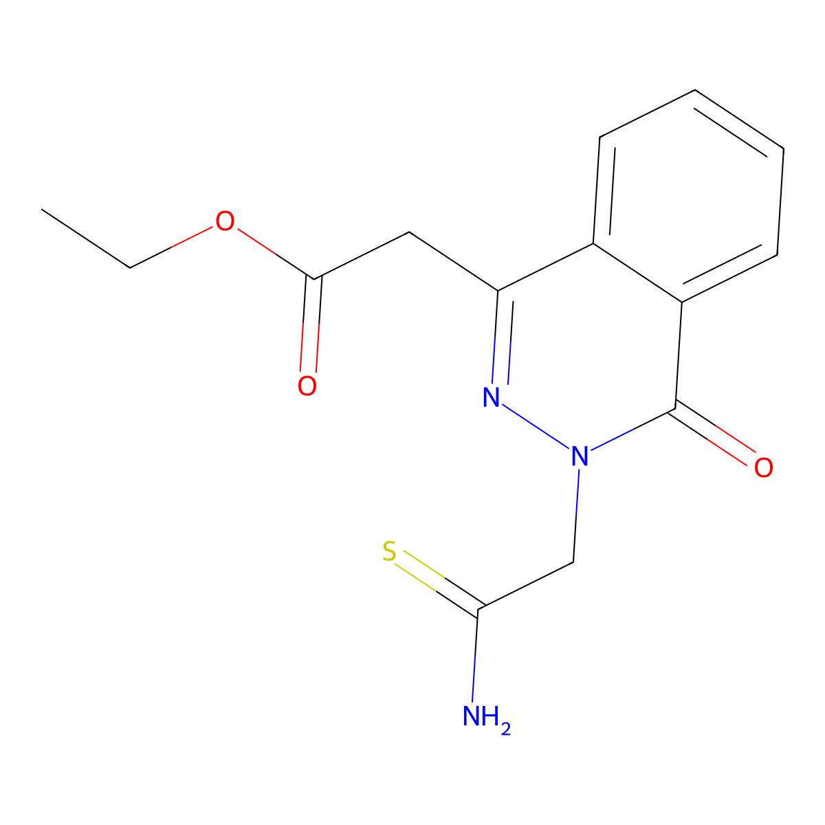 Ethyl 2-[3-(2-amino-2-thioxoethyl)-4-oxo-3,4-dihydrophthalazin-1-yl]acetate molecular structure, CAS 131666-72-3