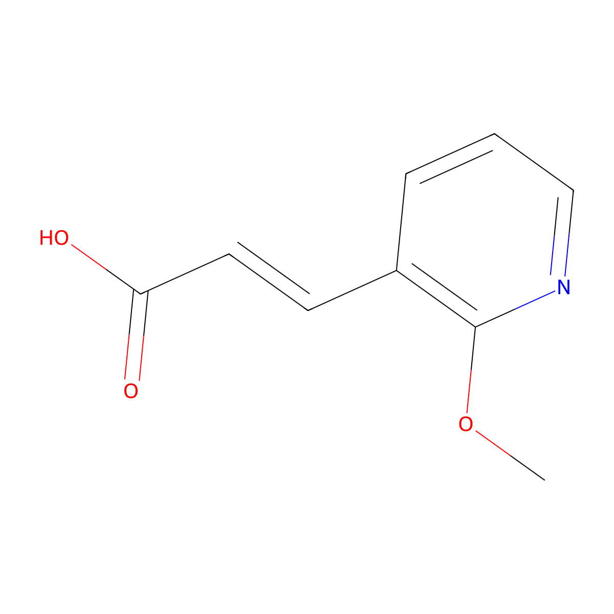 (E)-3-(2-Methoxypyridin-3-yl)acrylic acid molecular structure, CAS 131674-41-4