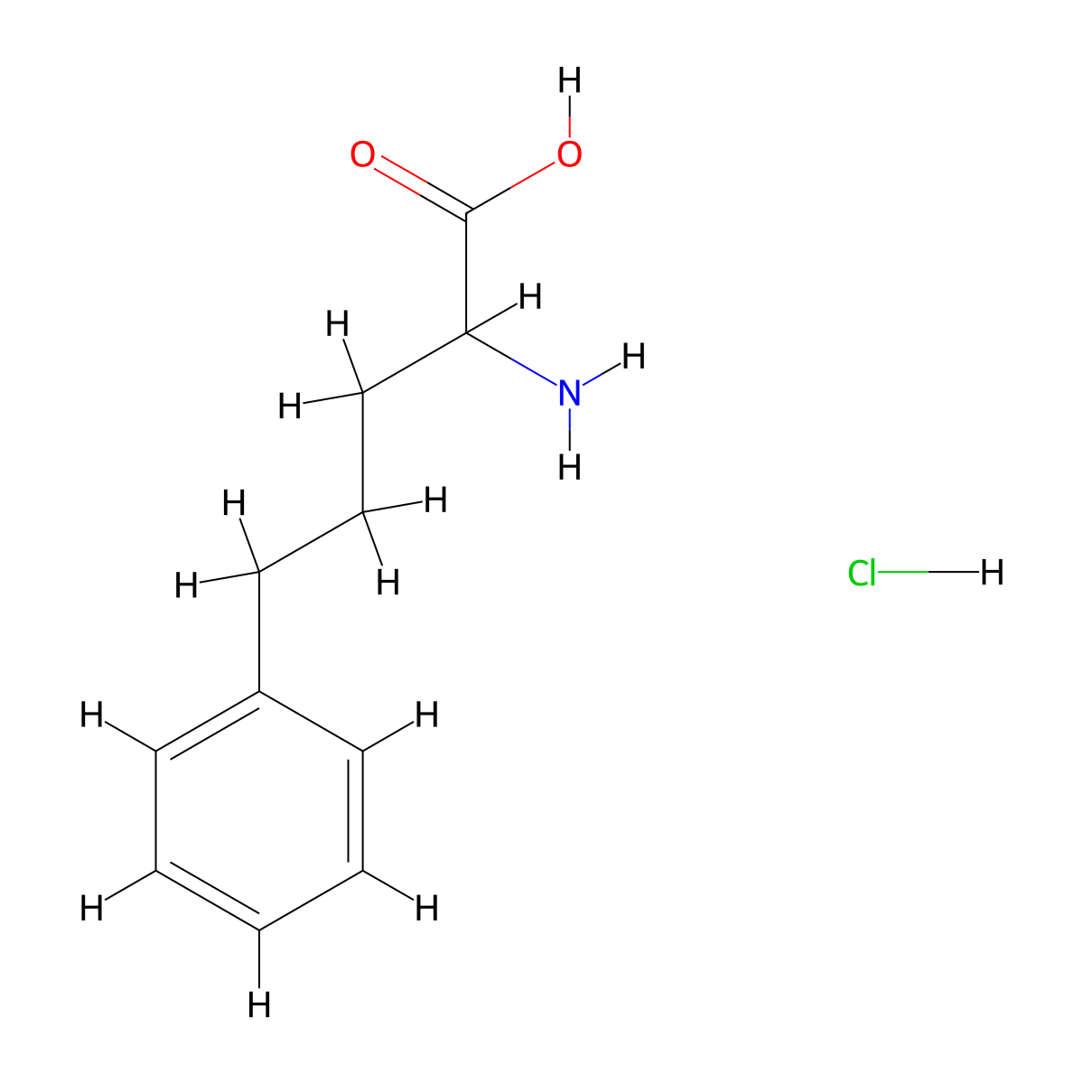 2-Amino-5-phenylpentanoic acid hydrochloride molecular structure, CAS 1316742-07-0