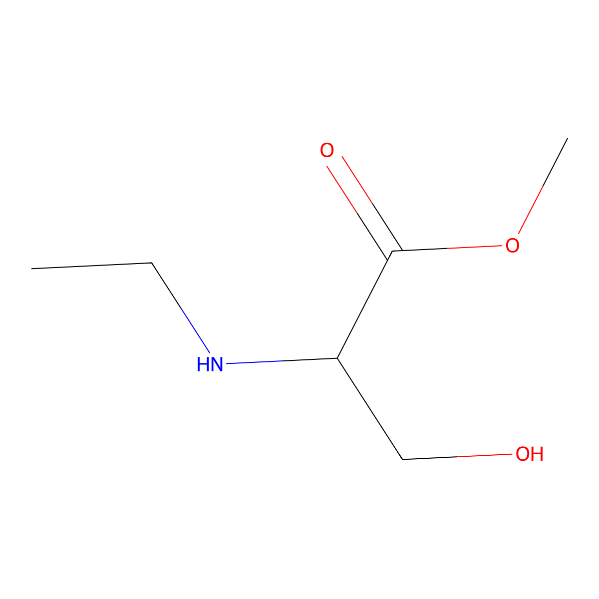 methyl (2S)-2-(ethylamino)-3-hydroxypropanoate molecular structure, CAS 131675-61-1