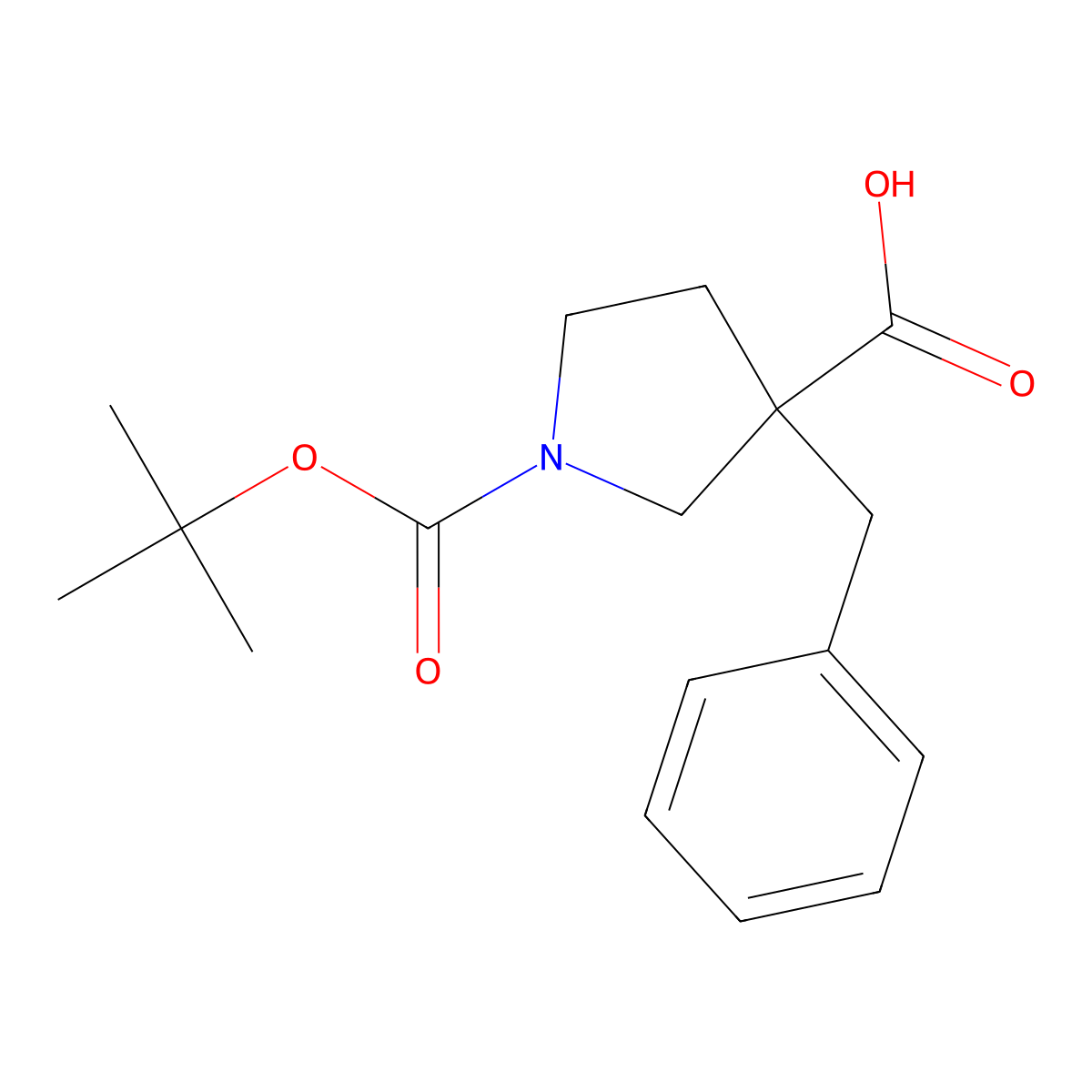 3-Benzyl-1-(tert-butoxycarbonyl)pyrrolidine-3-carboxylic acid molecular structure, CAS 1316757-61-5
