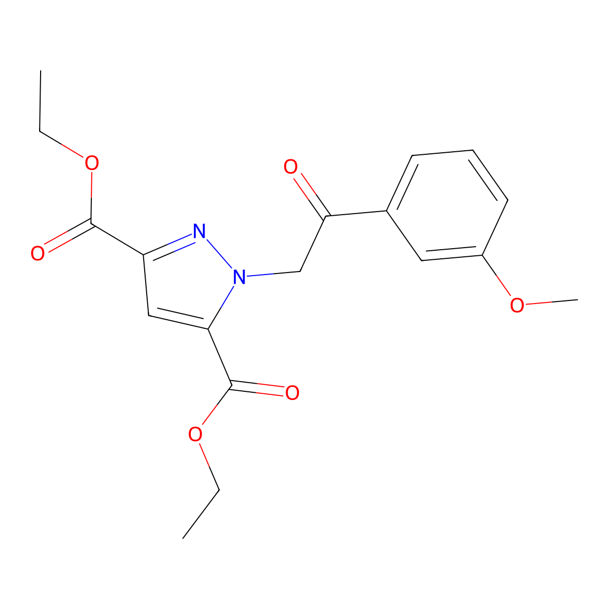 diethyl 1-[2-(3-methoxyphenyl)-2-oxoethyl]-1H-pyrazole-3,5-dicarboxylate molecular structure, CAS 1316761-36-0
