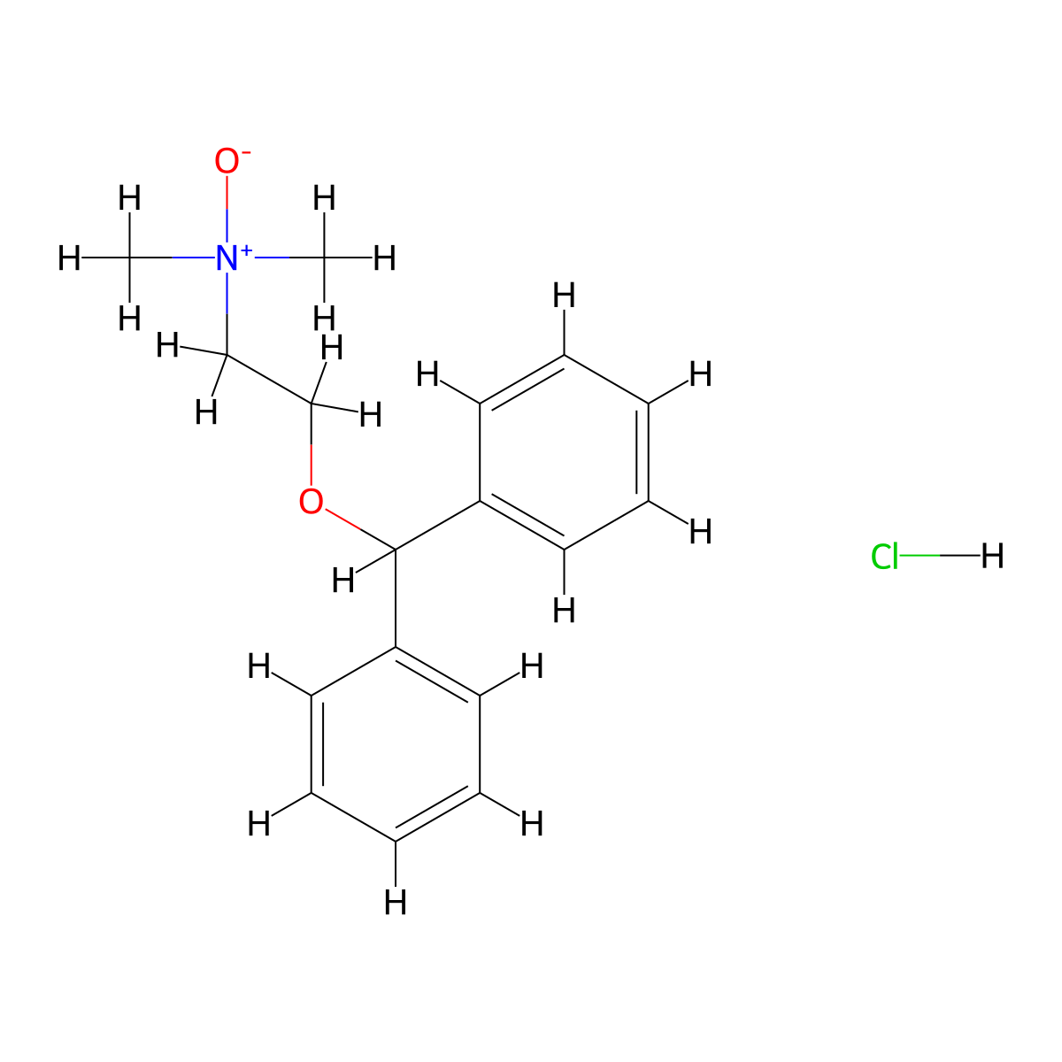 Benadryl N-oxide hydrochloride molecular structure, CAS 13168-00-8