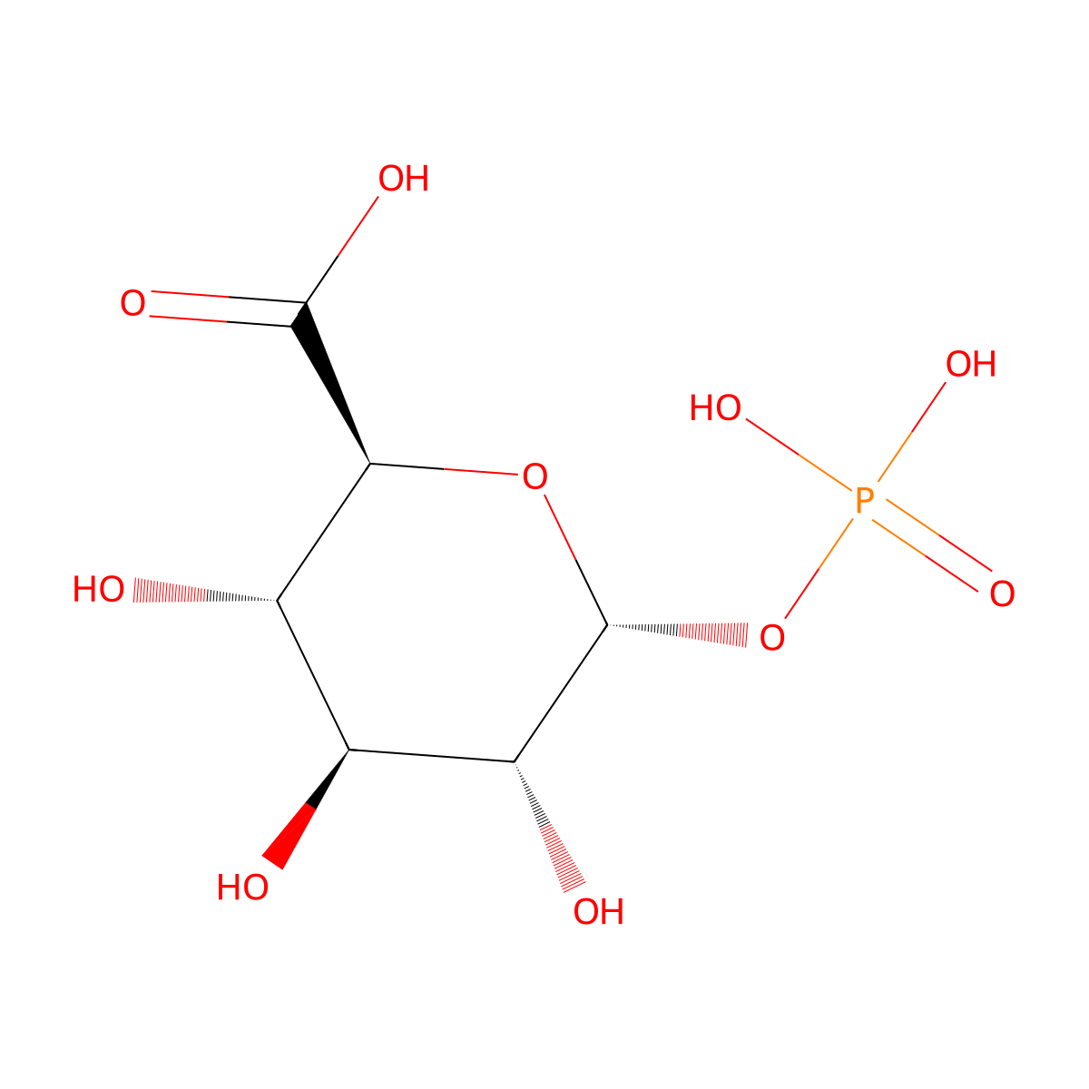 1-phospho-alpha-D-glucuronic acid molecular structure, CAS 13168-11-1