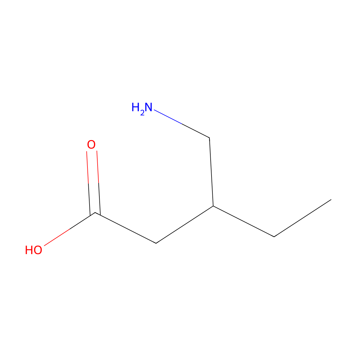3-(Aminomethyl)pentanoic acid molecular structure, CAS 131683-06-2