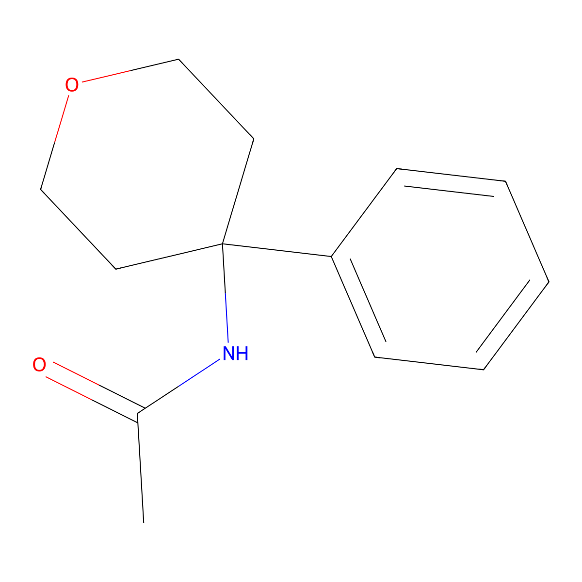 N-(Tetrahydro-4-phenyl-2H-pyran-4-yl)acetamide molecular structure, CAS 1316852-64-8