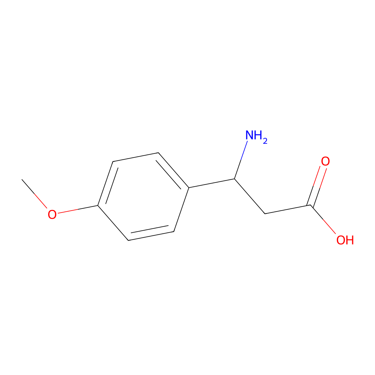 (S)-3-amino-3-(4-methoxyphenyl)propanoic acid molecular structure, CAS 131690-56-7