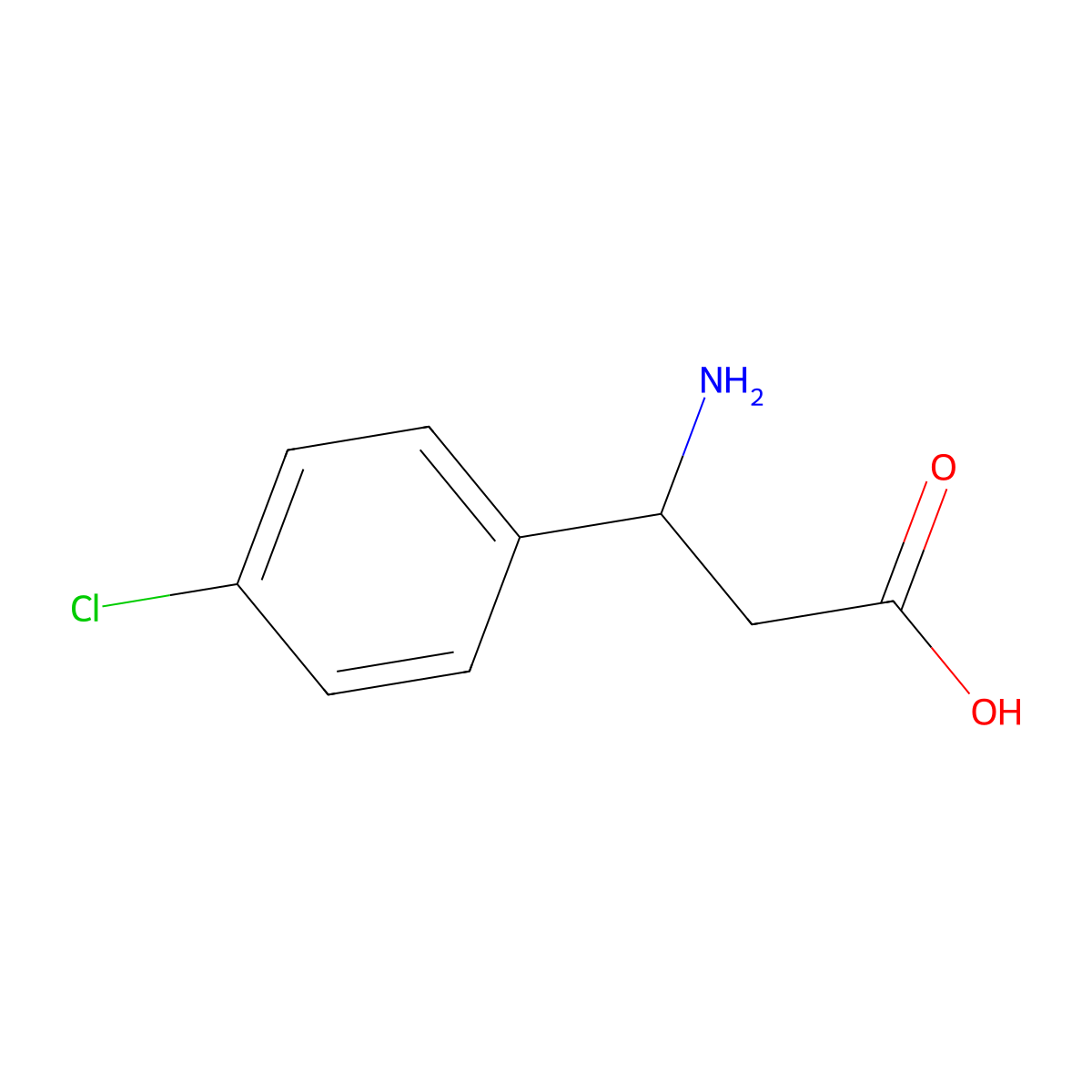 (3S)-3-Amino-3-(4-chlorophenyl)propanoic acid molecular structure, CAS 131690-60-3