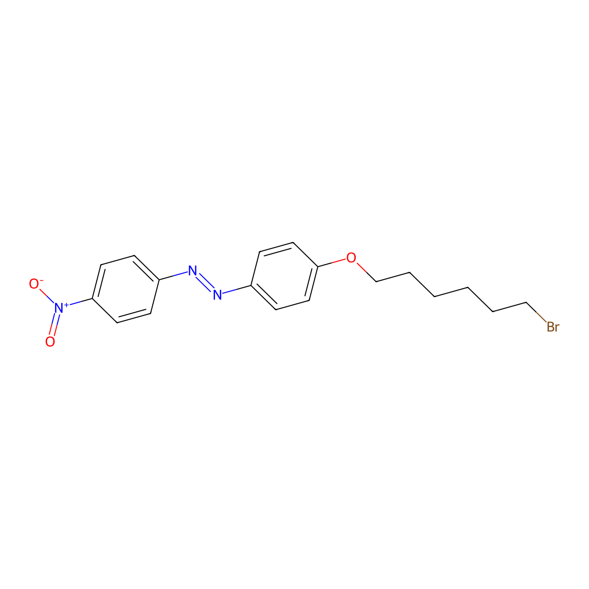 Diazene, [4-[(6-bromohexyl)oxy]phenyl](4-nitrophenyl)- molecular structure, CAS 131691-92-4