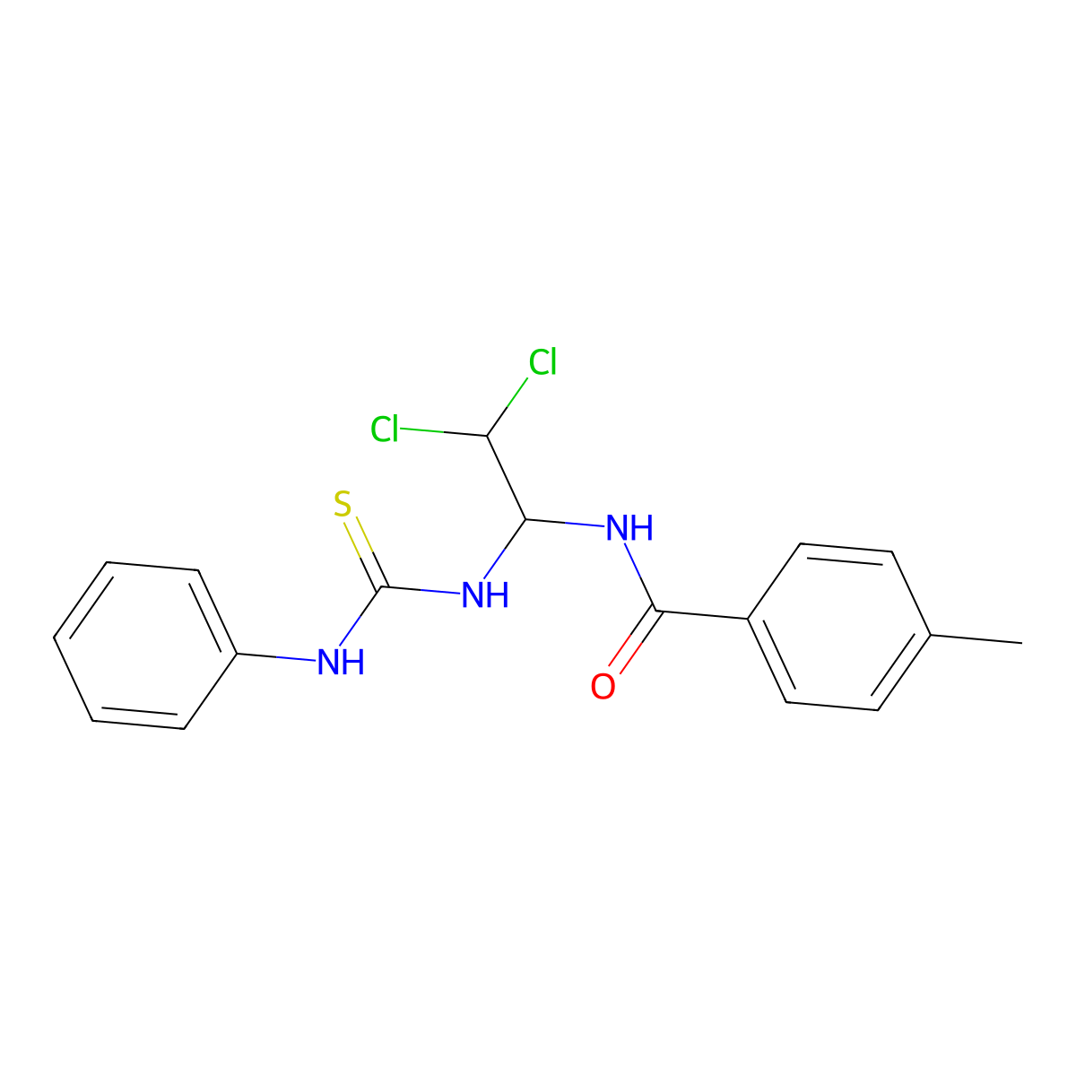 N-(1-((Anilinocarbothioyl)amino)-2,2-dichloroethyl)-4-methylbenzamide molecular structure, CAS 131695-12-0