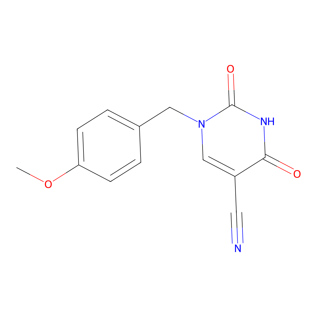 1-(4-Methoxybenzyl)-2,4-dioxo-1,2,3,4-tetrahydro-5-pyrimidinecarbonitrile molecular structure, CAS 131699-05-3