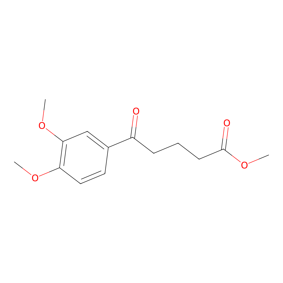 Methyl 5-(3,4-dimethoxyphenyl)-5-oxovalerate molecular structure, CAS 131699-22-4