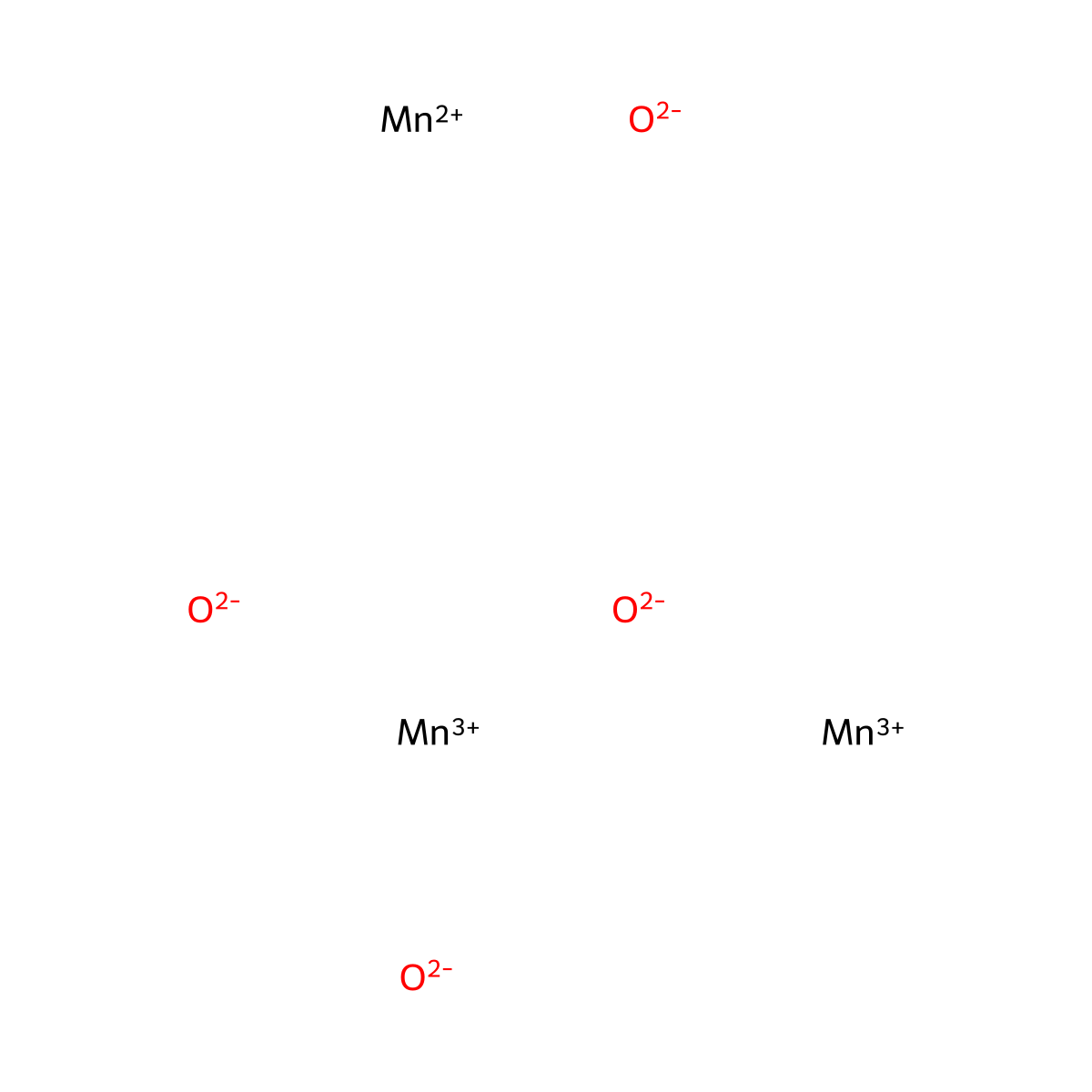 Trimanganese tetraoxide molecular structure, CAS 1317-35-7