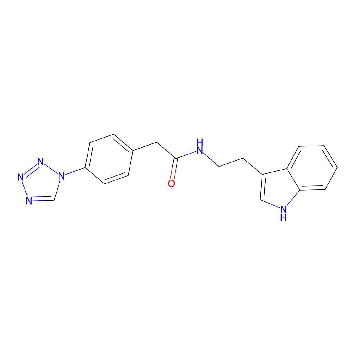 N-[2-(1H-indol-3-yl)ethyl]-2-[4-(1H-tetrazol-1-yl)phenyl]acetamide molecular structure, CAS 1317014-06-4
